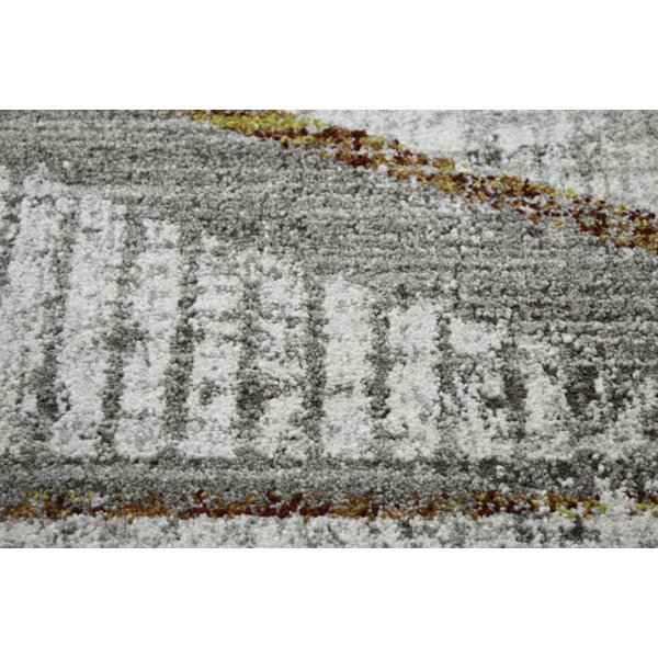 Union Rustic Jouanna Gray/Brown/Blue Rug & Reviews Wayfair